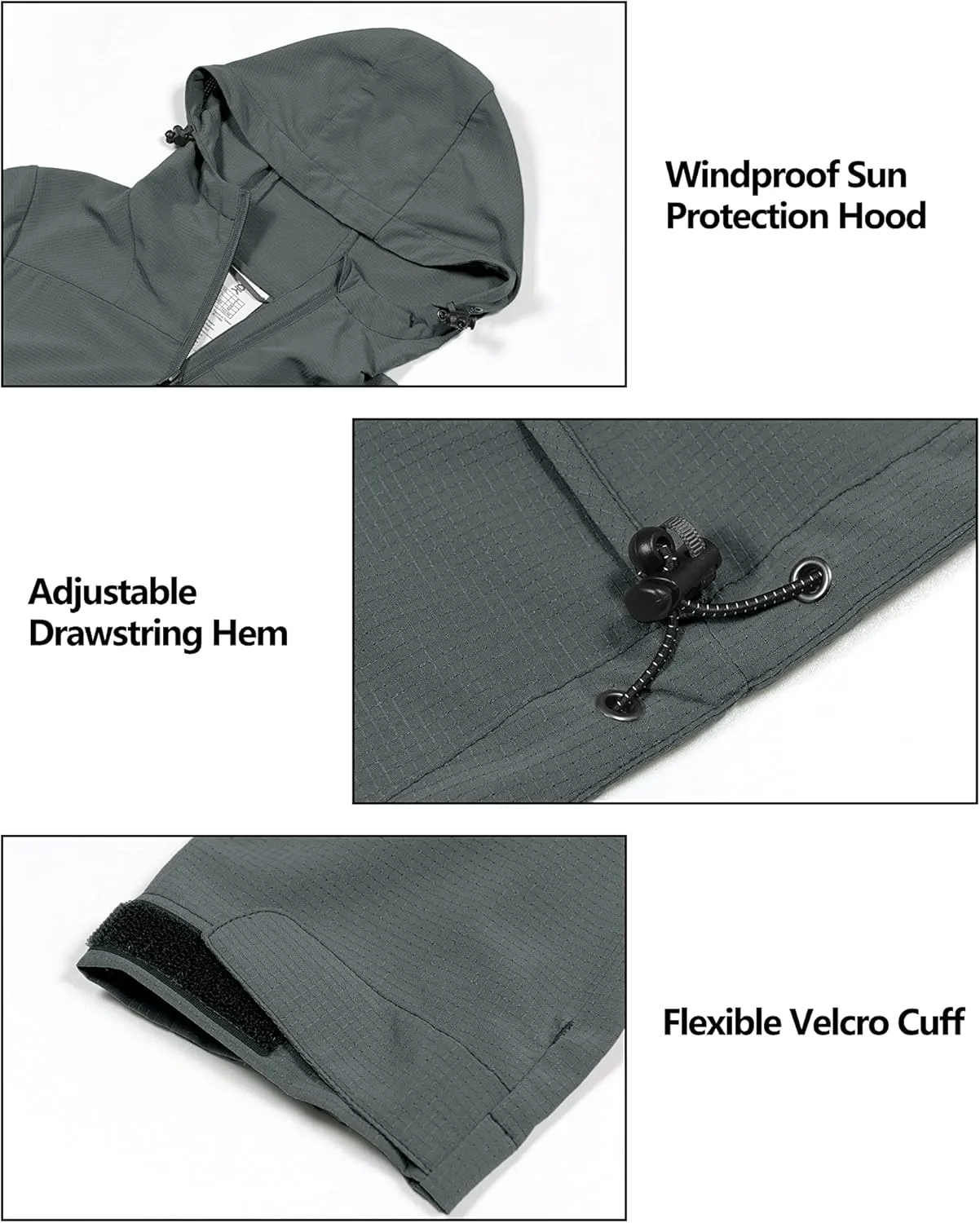 Little Donkey Andy Women's Sun Protection Hoodie Jackets Long Sleeve UPF50  Shirts Hiking Travel Camp Air Holes Full Zip