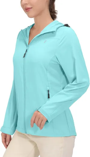 Little Donkey Andy Women's Sun Protection Hoodie Jackets Long Sleeve UPF50  Shirts Hiking Travel Camp Air Holes Full Zip