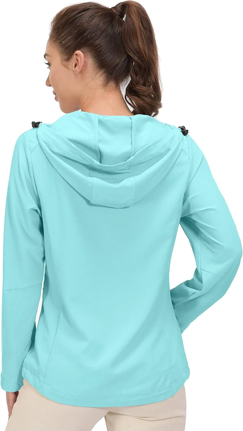 Little Donkey Andy Women's Sun Protection Hoodie Jackets Long Sleeve UPF50  Shirts Hiking Travel Camp Air Holes Full Zip