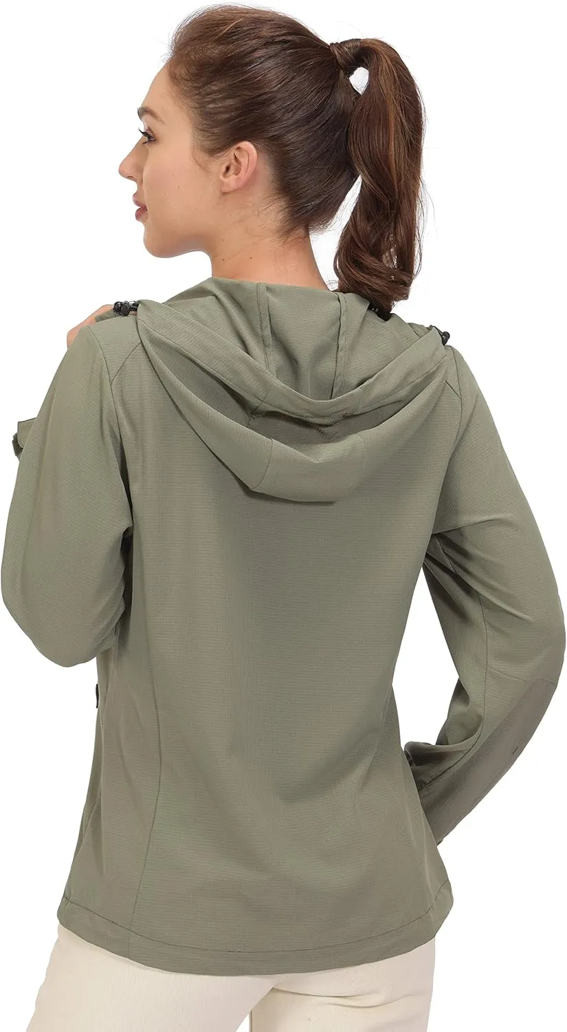 Little Donkey Andy Women's Sun Protection Hoodie Jackets Long Sleeve UPF50  Shirts Hiking Travel Camp Air Holes Full Zip