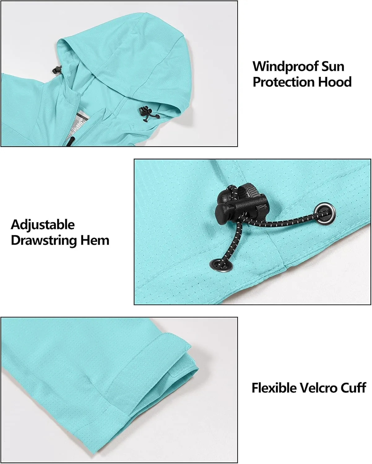 Little Donkey Andy Women's Sun Protection Hoodie Jackets Long Sleeve UPF50  Shirts Hiking Travel Camp Air Holes Full Zip