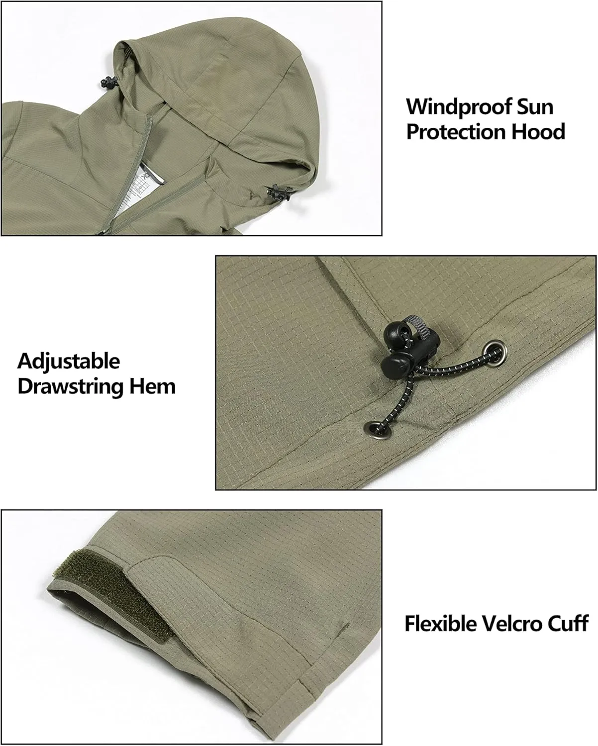 Little Donkey Andy Women's Sun Protection Hoodie Jackets Long Sleeve UPF50  Shirts Hiking Travel Camp Air Holes Full Zip