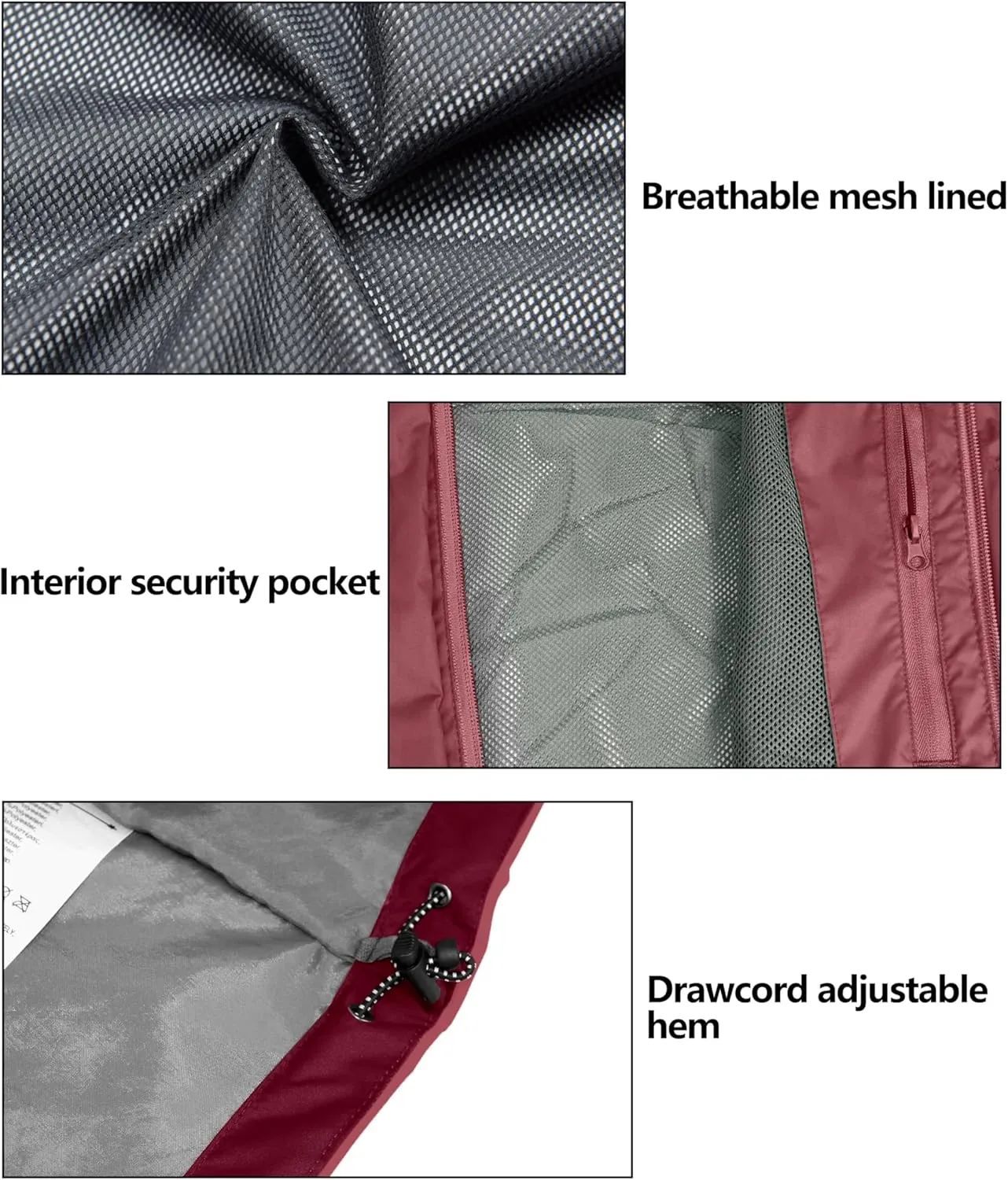 Little Donkey Andy Women’s Waterproof Rain Jacket Lightweight Outdoor Windbreaker Rain Coat Shell for Hiking, Travel