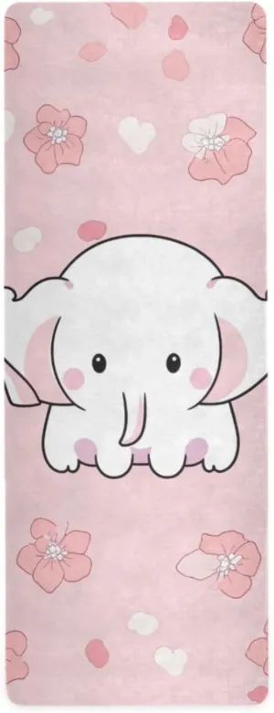 Little Elephant Yoga Mat Pilates Fitness Mats for Floor Exercises Workout Home Gym Travel Anti-Slip Folding Mat with Storage Bag