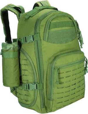 LiveGo 45L Military Tactical Backpack, Hiking Trekking Rucksack with Water Bottle Sleeve - Suitable for Hiking, Climbing, Traveling (Green)