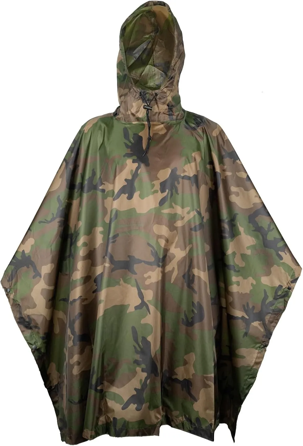 LOOGU Military Poncho, Camo Poncho Waterproof, Emergency Raincoat Lightweight for Outdoor Hunting Hiking Camping