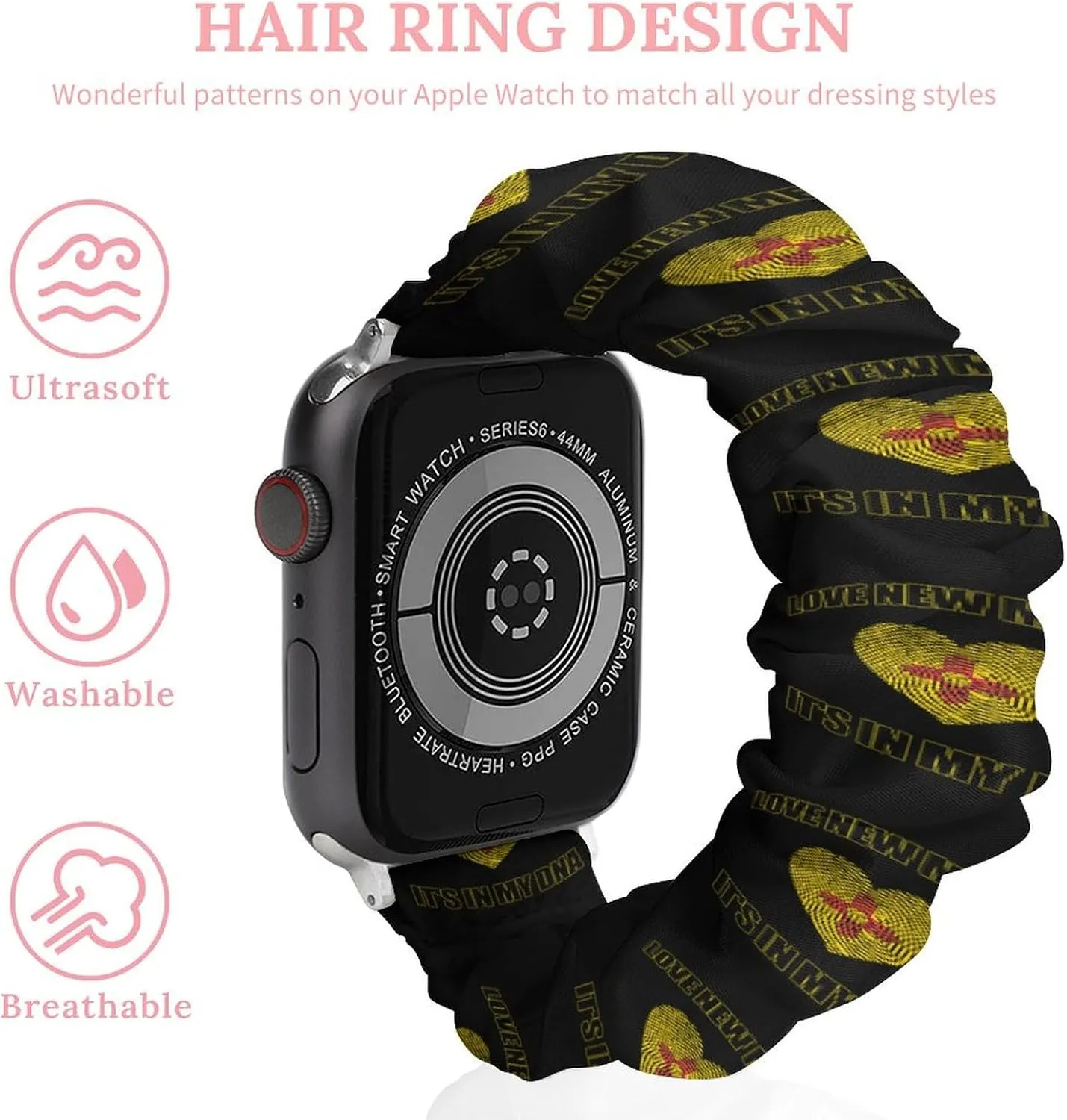 Love New Mexico State My DNA Fashion Watch Strap Scrunchies Wristbands Compatible With IWatch Series