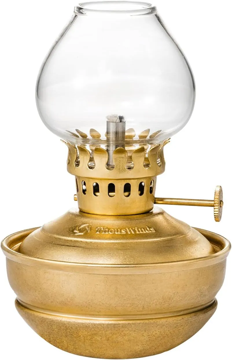Luminara Mini Oil Lamp, Outdoor Kerosene Oil Lantern, Windproof Light for Outdoor Camping Garden Home Decor, Brass
