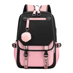 Luminous USB Nylon Student Backpack