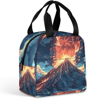 Lunch Bag for Women Men Depicts A Volcano Lunch Box Lunch Tote Bag Small Leakproof Cooler for Work Picnic Travel