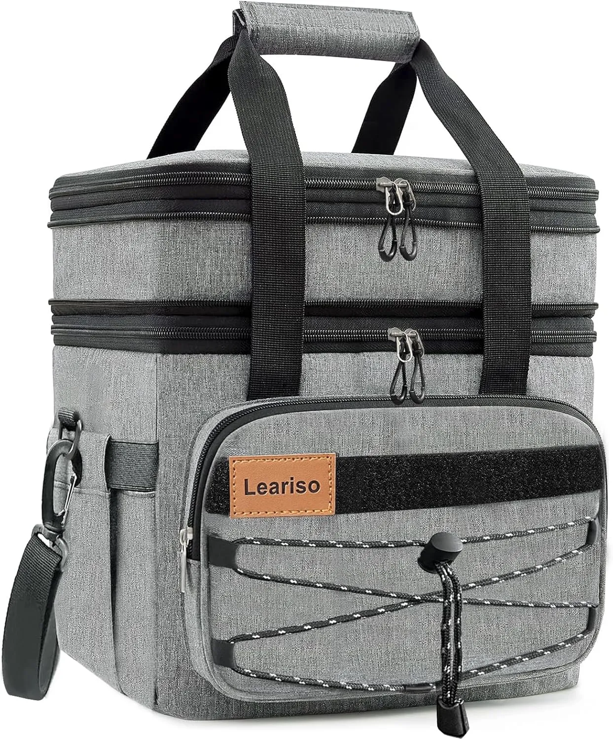 Lunch Bag for Women/Men,2-Tier Reusable Insulated Lunch Box with Adjustable Shoulder Strap, Leakproof Tote Bag Organizer for AdultsTactical Simple Modern Cooler Lunch Box for Work Picnic,Gray