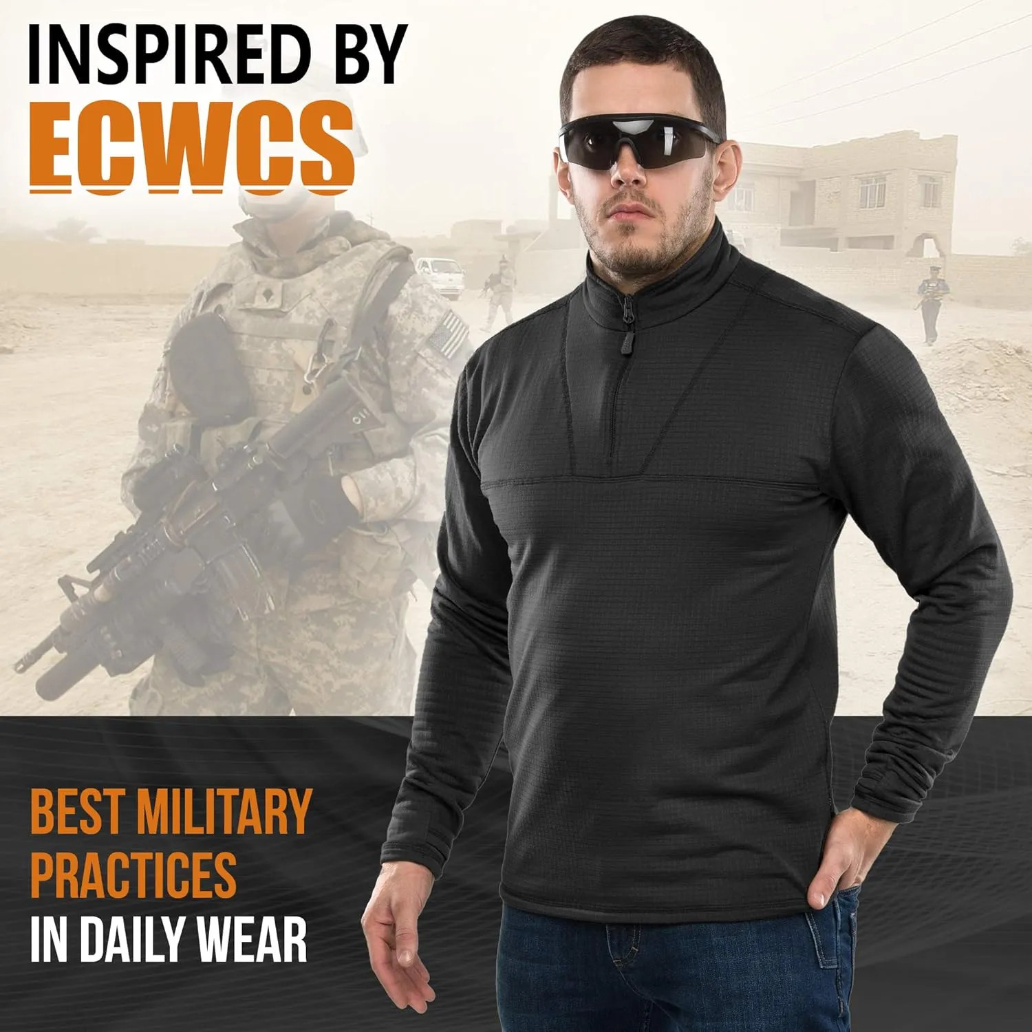 M-Tac Thermal Underwear for Men Fleece Lined Compression Shirt Delta Level 2