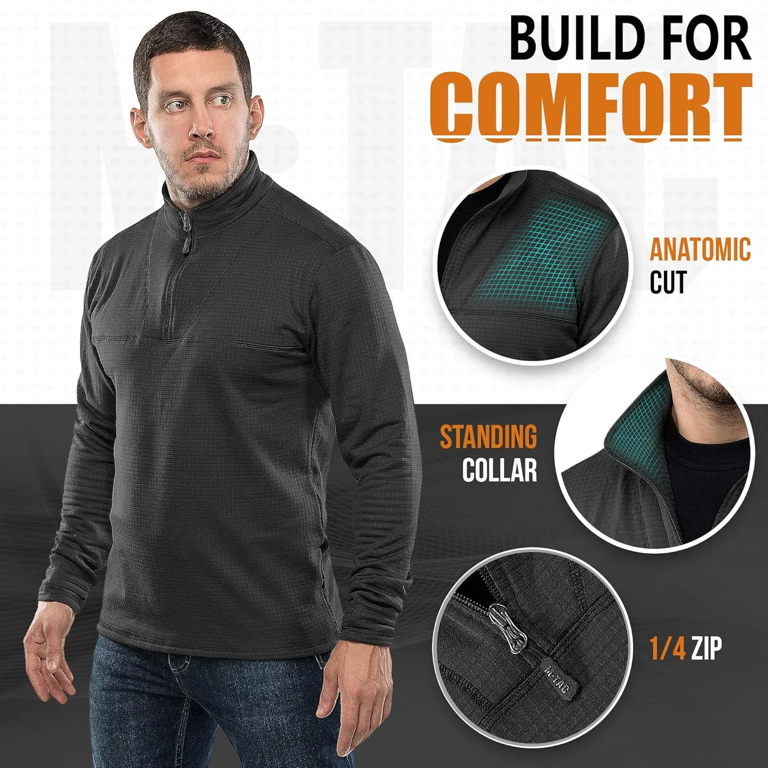 M-Tac Thermal Underwear for Men Fleece Lined Compression Shirt Delta Level 2