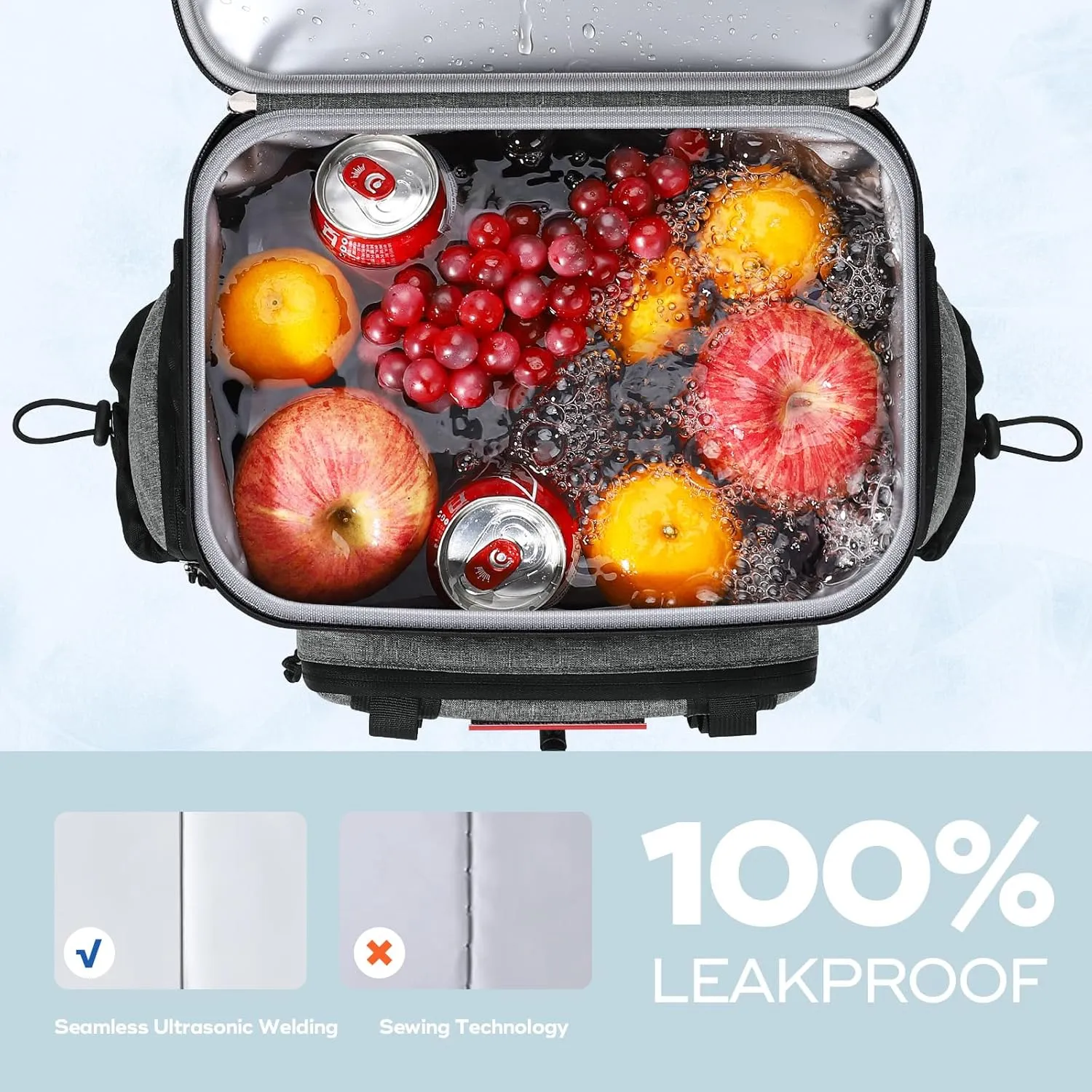 Maelstrom Backpack Cooler,Soft Lightweight Leakproof Cooler Backpack,50 Can Insulated Cooler Bag,Keeps 50 Cans Hot/Cold for Up to 16 Hours,Waterproof Lunch Backpack for Men Women-Grey