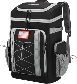 Maelstrom Backpack Cooler,Soft Lightweight Leakproof Cooler Backpack,50 Can Insulated Cooler Bag,Keeps 50 Cans Hot/Cold for Up to 16 Hours,Waterproof Lunch Bag for Men Women-Black