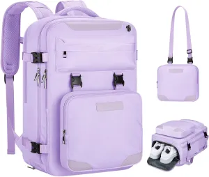 Maelstrom Travel Backpack for Women Men,25L Laptop Backpack Fits 17-Inch Laptop,Waterproof Carry On Backpack for Airplanes with Detachable Crossbody Bag&Shoe Compartment,Purple