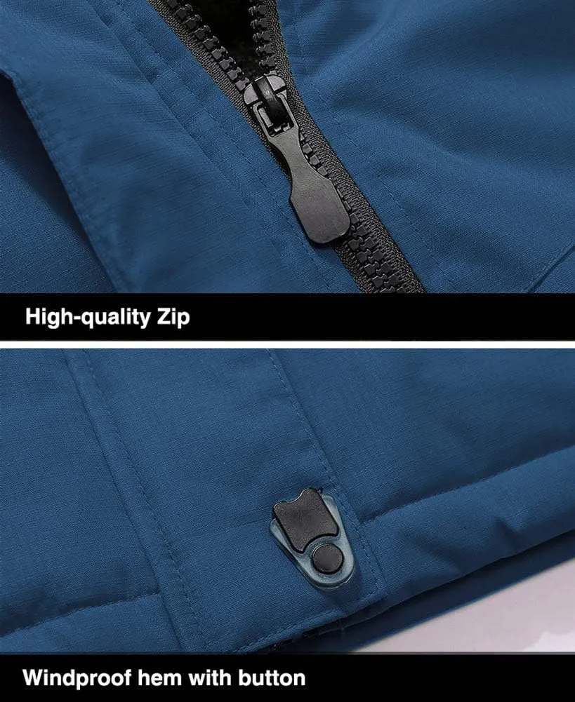 MAGCOMSEN Men's Winter Coats Water Resistant Ski Snow Jacket Warm Fleece Jacket Parka Raincoats With Multi-Pockets