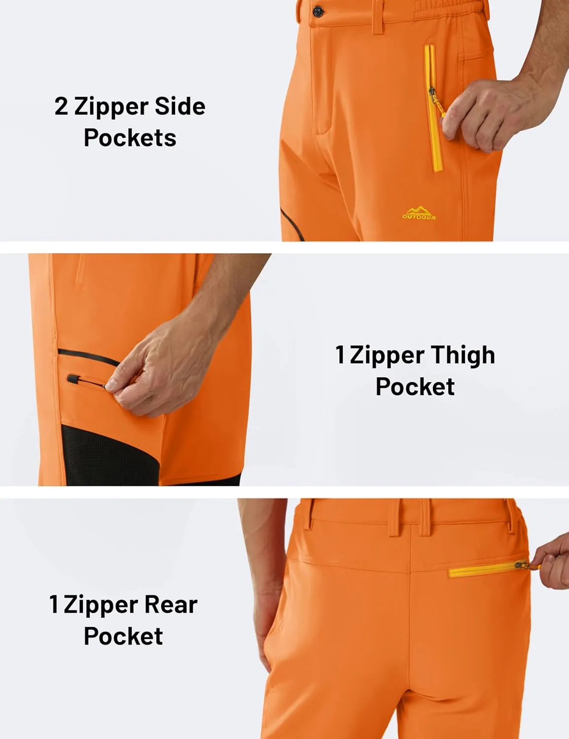 MAGCOMSEN Winter Pants for Men Snow Ski Pants Fleece Lined Water Resistant Softshell Hiking Pants 4 Pockets