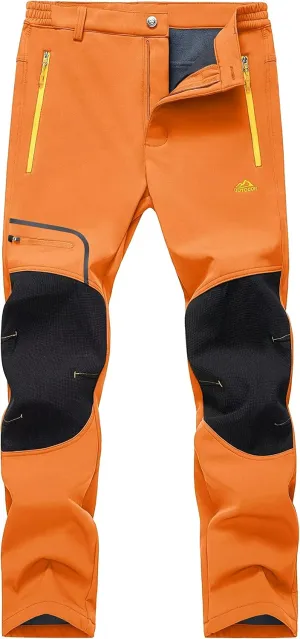 MAGCOMSEN Winter Pants for Men Snow Ski Pants Fleece Lined Water Resistant Softshell Hiking Pants 4 Pockets