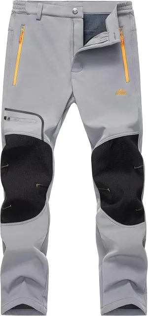 MAGCOMSEN Winter Pants for Men Snow Ski Pants Fleece Lined Water Resistant Softshell Hiking Pants 4 Pockets