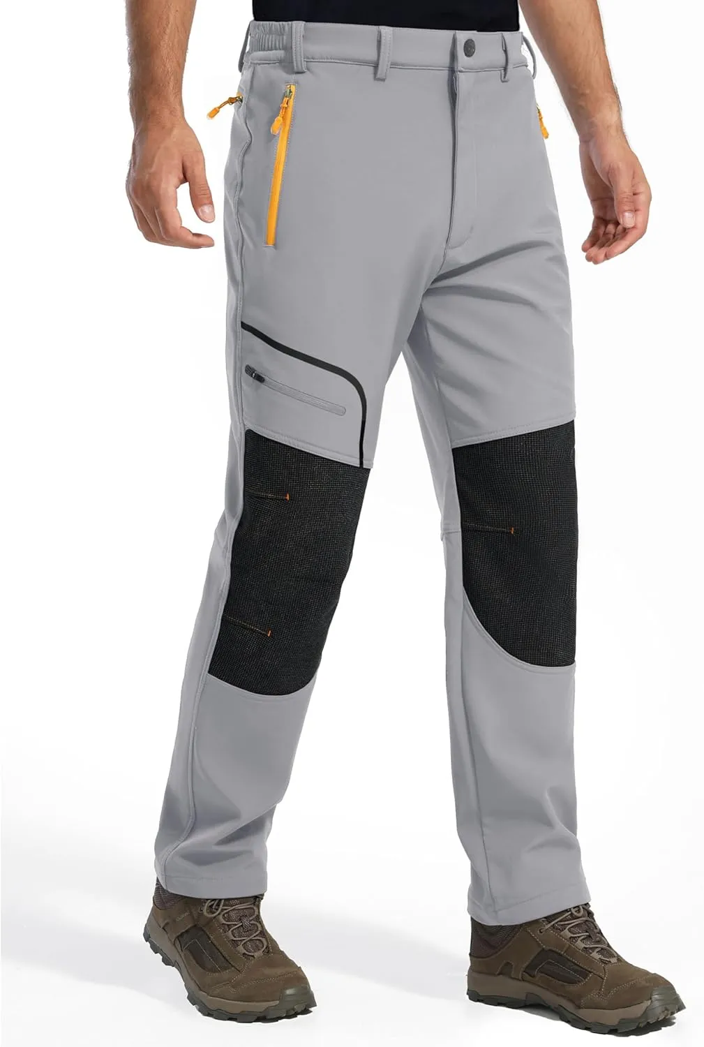 MAGCOMSEN Winter Pants for Men Snow Ski Pants Fleece Lined Water Resistant Softshell Hiking Pants 4 Pockets