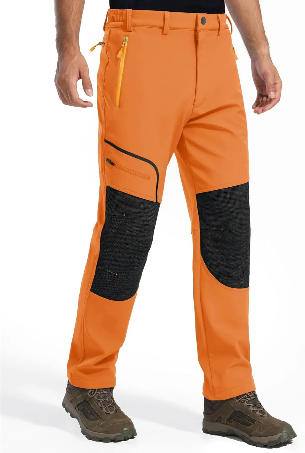 MAGCOMSEN Winter Pants for Men Snow Ski Pants Fleece Lined Water Resistant Softshell Hiking Pants 4 Pockets