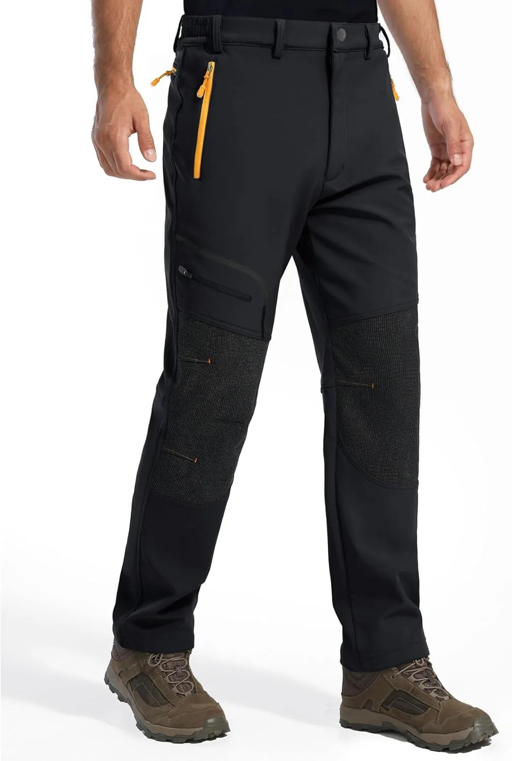 MAGCOMSEN Winter Pants for Men Snow Ski Pants Fleece Lined Water Resistant Softshell Hiking Pants 4 Pockets