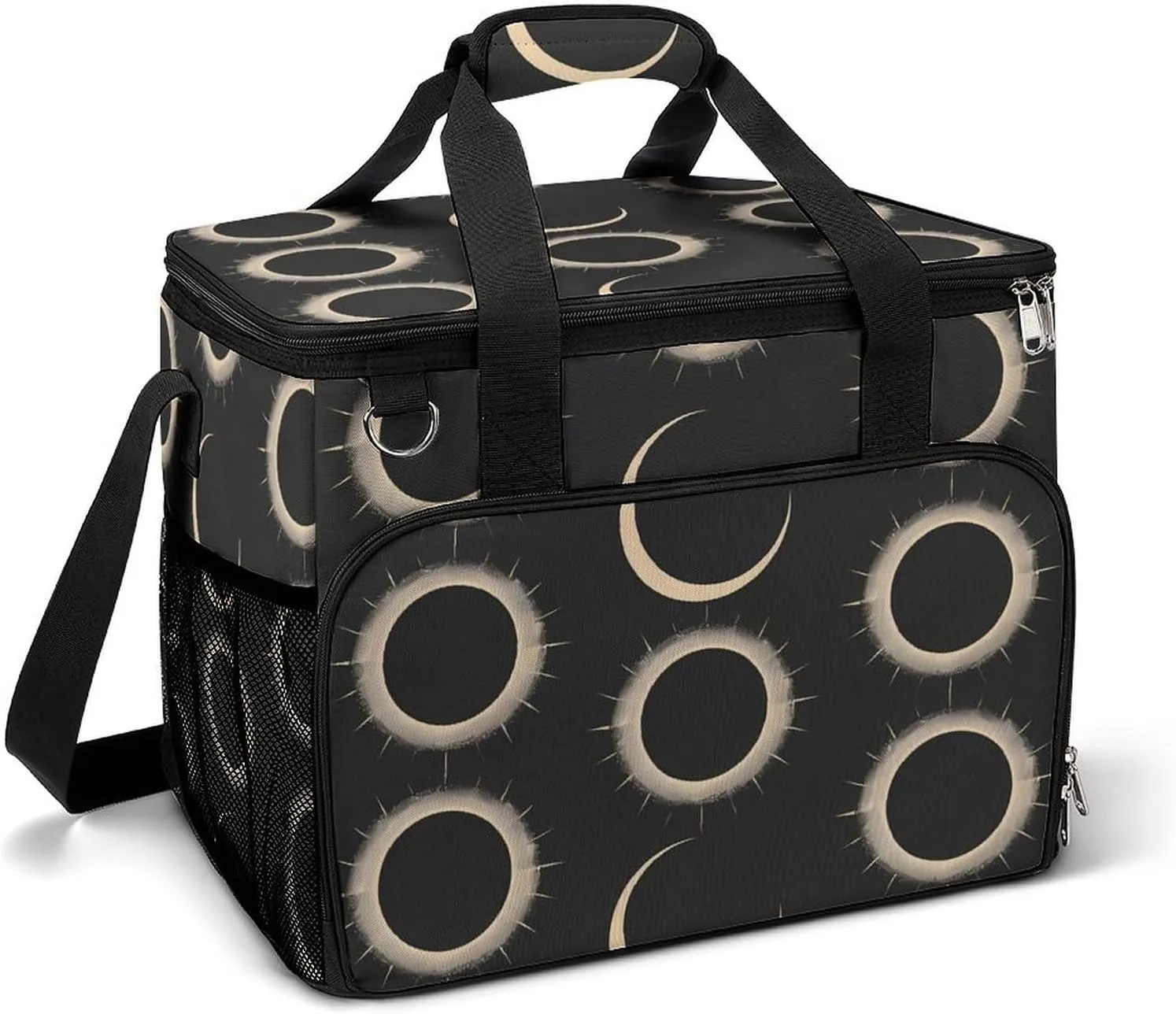 Magnificent Solar Eclipse Pattern Backpack Camping Cooler Leak Insulated Waterproof Portable Cooler Bag with Handle Shoulder Strap