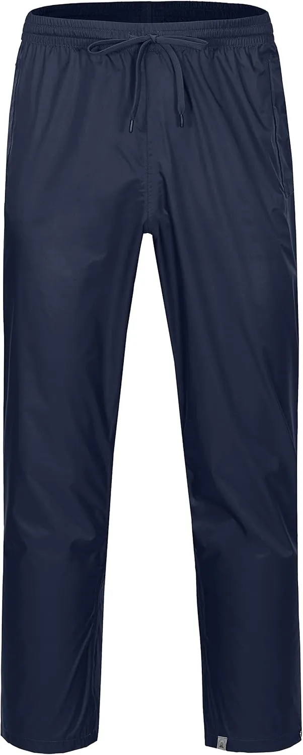 Mapamyumco Men's Rain Pants Packable Waterproof Hiking Pants Windproof Breathable Outdoor Rain Over Pants