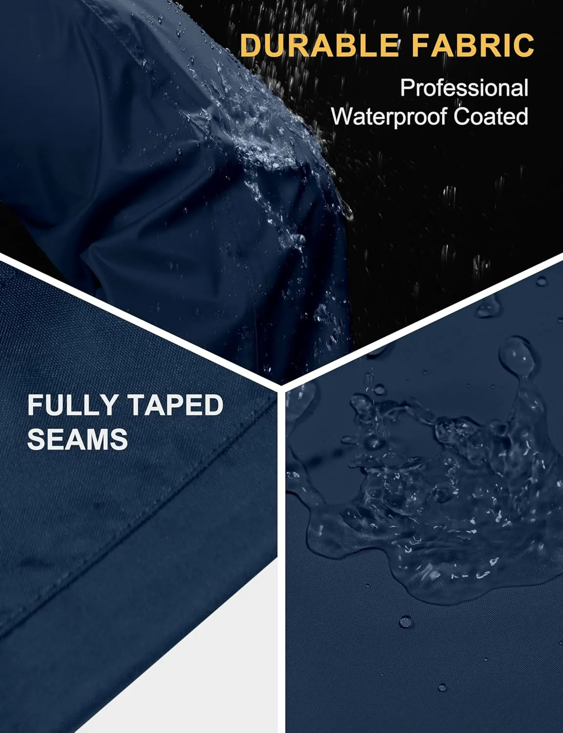 Mapamyumco Men's Rain Pants Packable Waterproof Hiking Pants Windproof Breathable Outdoor Rain Over Pants
