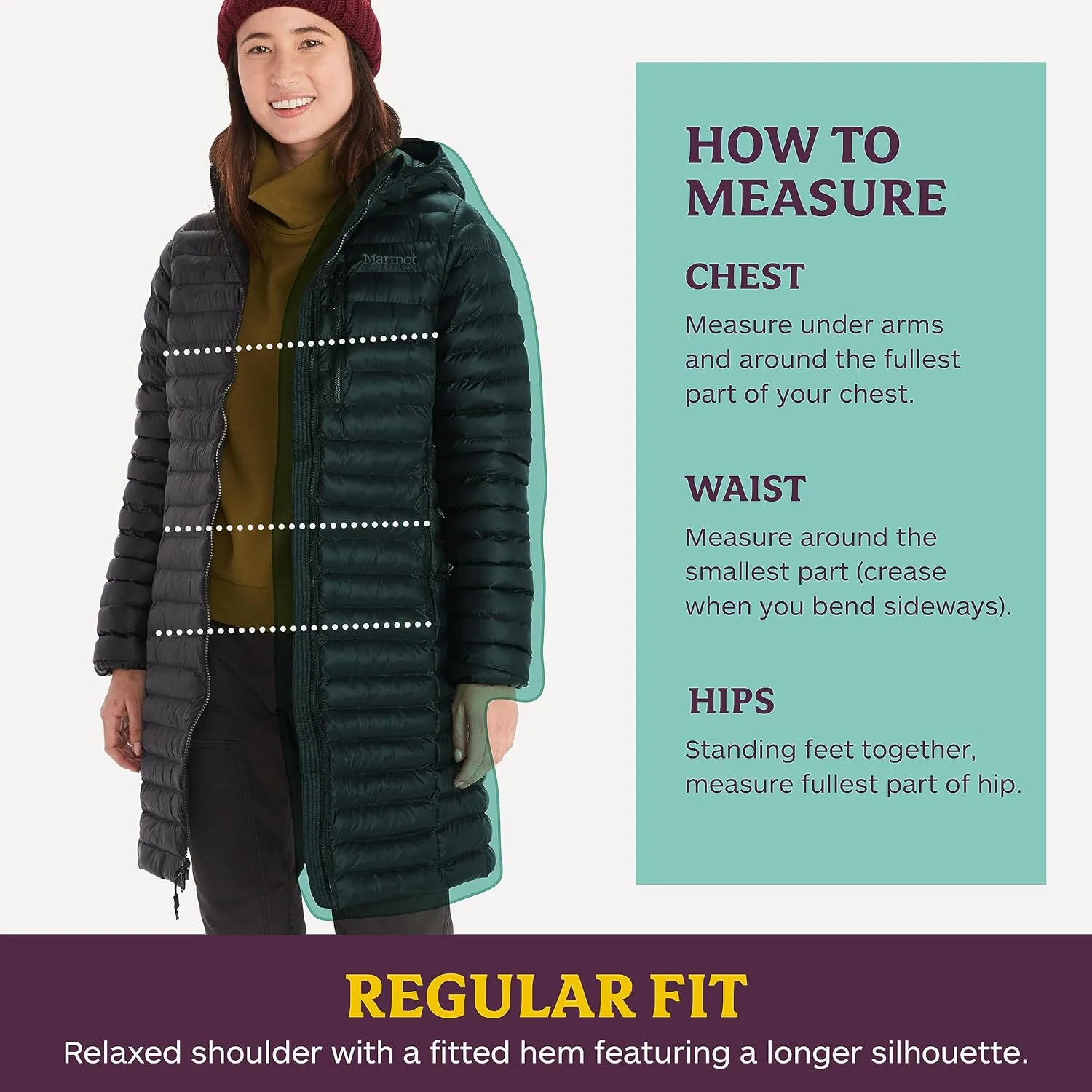 MARMOT Women's Echo Featherless Long Jacket - Mid-Thigh, Lightweight Down-Alternative Puffer with Hood