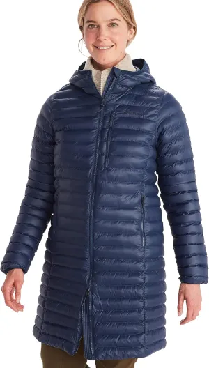 MARMOT Women's Echo Featherless Long Jacket - Mid-Thigh, Lightweight Down-Alternative Puffer with Hood
