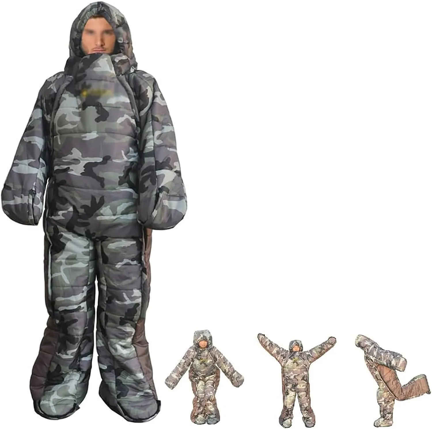 McbeAn Wearable Sleeping Bag Adult, Travel Sleeping Bag, Zipper Design, Easy to Wear, Warm and Practical, for Winter Warmer Camping - Festivals - Outdoor Leisure- Fishing - Survival Equipment