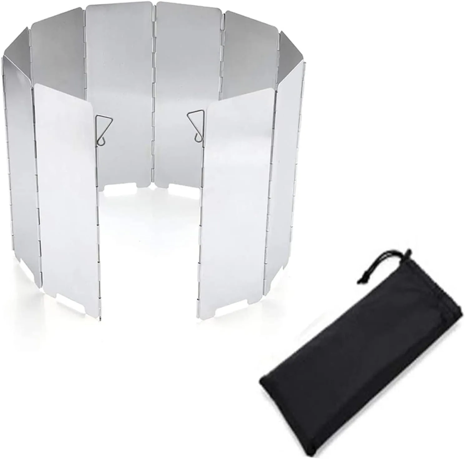 MDybf 10 Plate Foldable Gas Stove Wind Shield Outdoor Windproof Screen Aluminium Alloy Picnic Stove Windshield Camping Cooking Burner