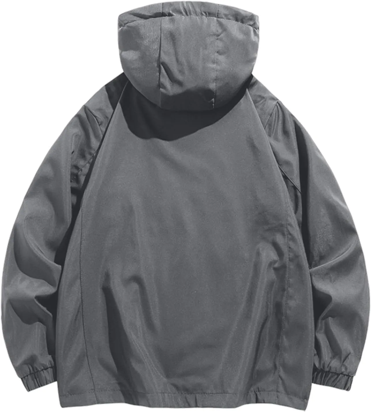 Men Waterproof Lightweight Rain Jacket Breathable Active Outdoor Hooded Raincoat Casual Trendy Work Jacket for Hiking