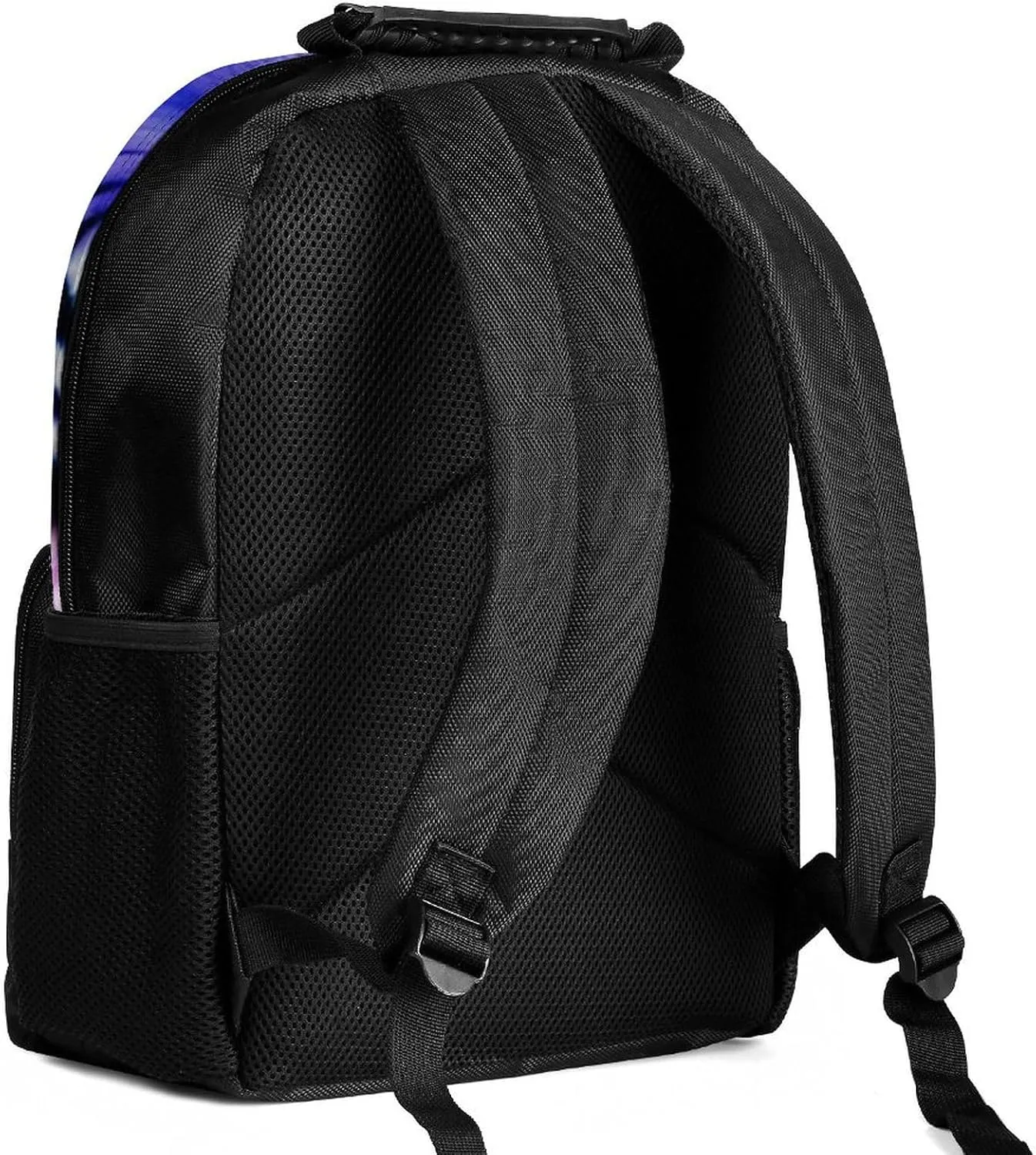 Men Women Polyester King Of The Tiger Flower Art Daypack Big Capacity Shoulder Bag With Smooth Zippers for Hiking Work Walking Cycling