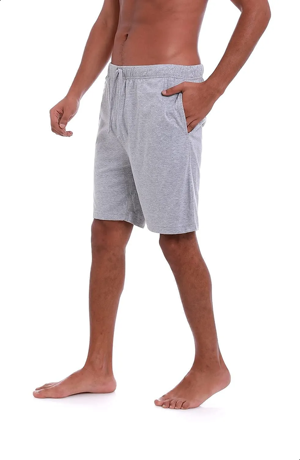 Men’s (2-Pack) Cotton Rich Knit Short | Sleepwear Shorts with Pockets | Ultra Soft, Breathable (Made in Egypt)