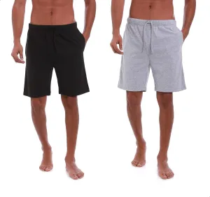 Men’s (2-Pack) Cotton Rich Knit Short | Sleepwear Shorts with Pockets | Ultra Soft, Breathable (Made in Egypt)