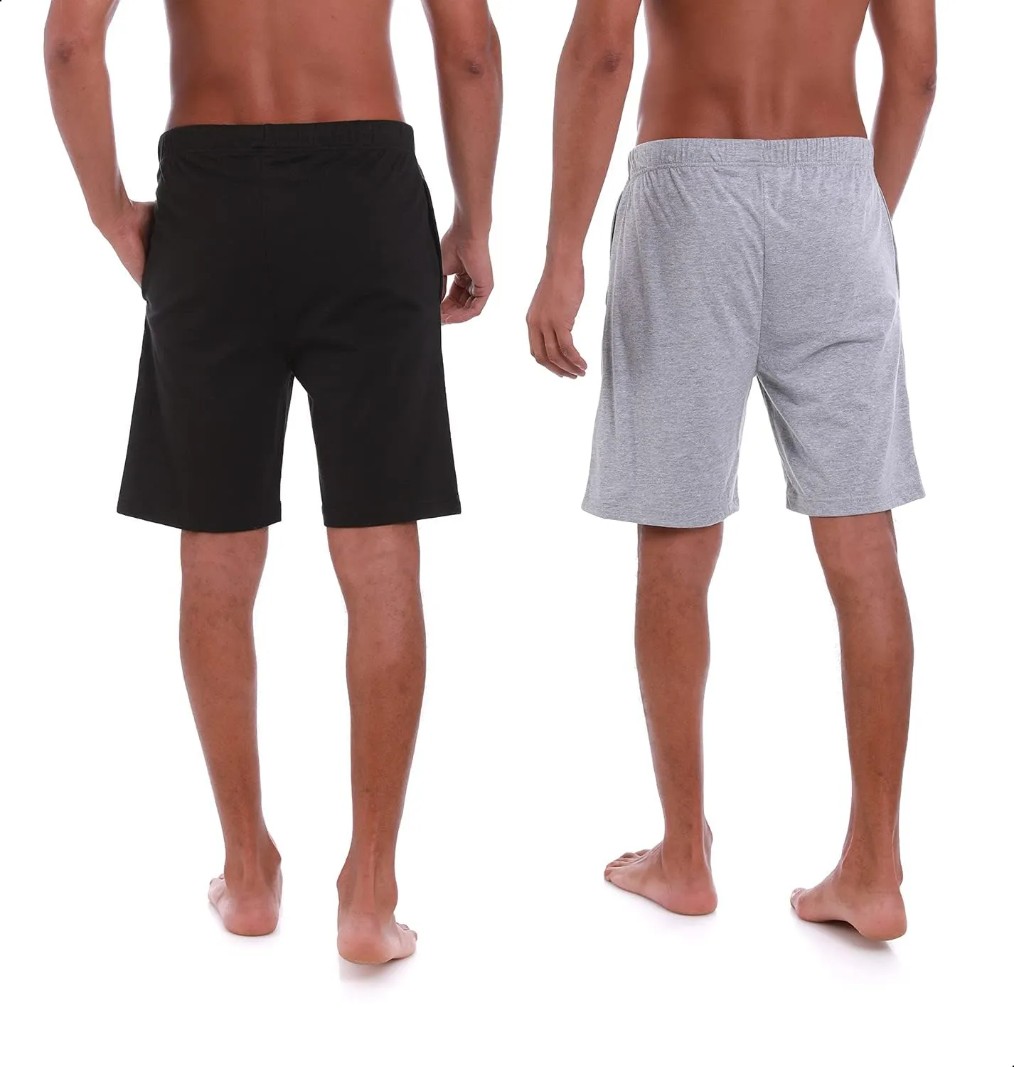 Men’s (2-Pack) Cotton Rich Knit Short | Sleepwear Shorts with Pockets | Ultra Soft, Breathable (Made in Egypt)