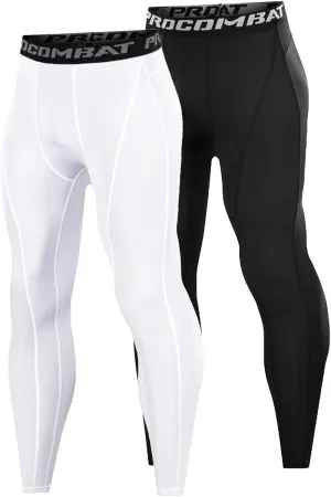 Men’s Compression Pants, Leggings Running Tights Workout Base Layer for Basketball Sports Athletic Gym Soccer