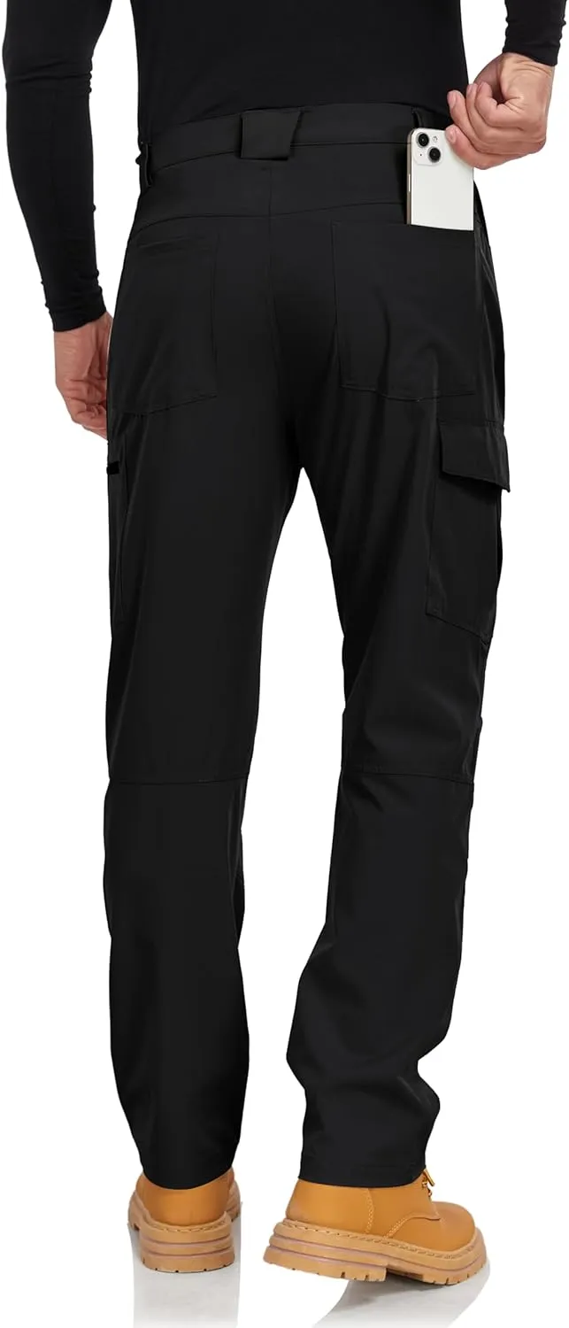 Men's Hiking Cargo Pants Lightweight Quick-Dry Waterproof Stretch Work Fishing Travel Outdoor Pants with 6 Pockets
