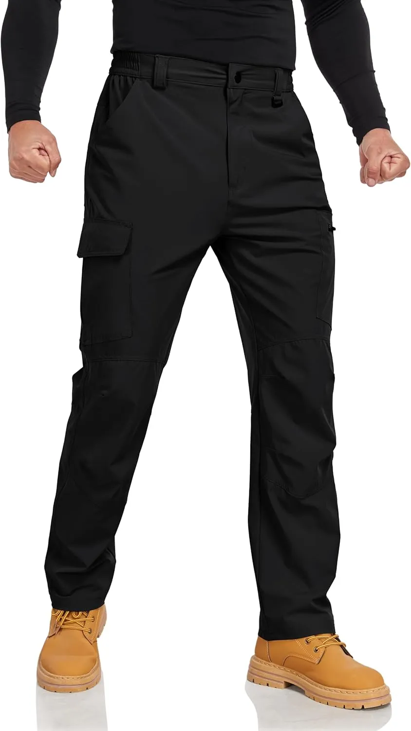 Men's Hiking Cargo Pants Lightweight Quick-Dry Waterproof Stretch Work Fishing Travel Outdoor Pants with 6 Pockets