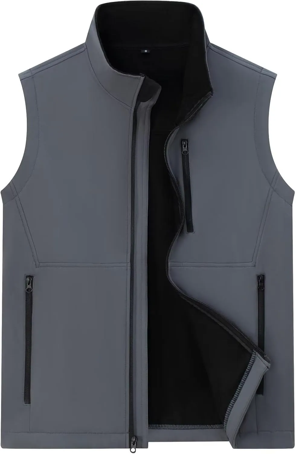 Men's Lightweight Softshell Vest Outerwear Windproof Puffer Sleeveless Jacket for Golf Running
