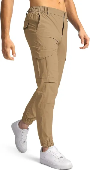 Mens Pants Joggers Stretch Cargo Pants Slim fit 6 Pockets Waterproof Fishing Quick-Dry Work Pant