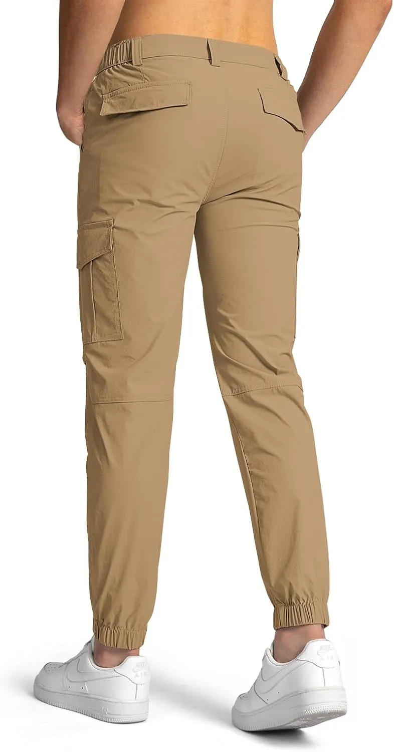 Mens Pants Joggers Stretch Cargo Pants Slim fit 6 Pockets Waterproof Fishing Quick-Dry Work Pant