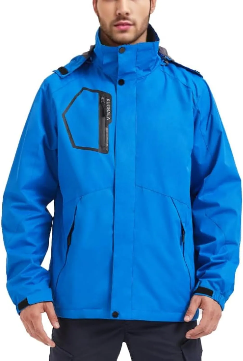 Men's Rain Jacket Waterproof Lightweight Hood jackets for Hiking Cycling Travel Raincoat S-6XL
