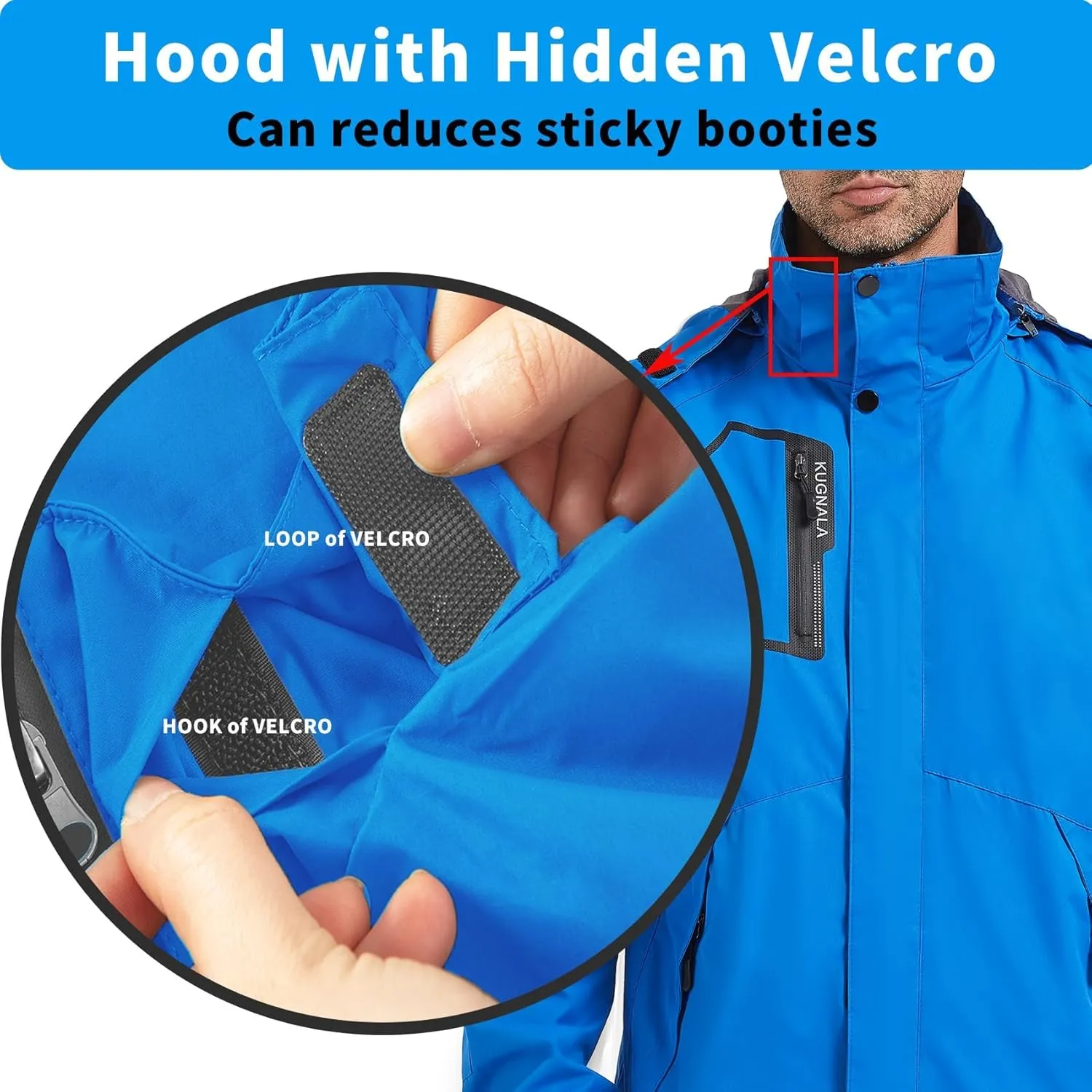 Men's Rain Jacket Waterproof Lightweight Hood jackets for Hiking Cycling Travel Raincoat S-6XL