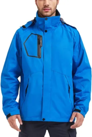 Men's Rain Jacket Waterproof Lightweight Hood jackets for Hiking Cycling Travel Raincoat S-6XL