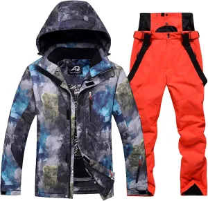Mens Ski Jacket and Pants Set Waterproof Snow Suit Mountain Windproof Snowboard Jacket Winter Outdoor Ski Suit