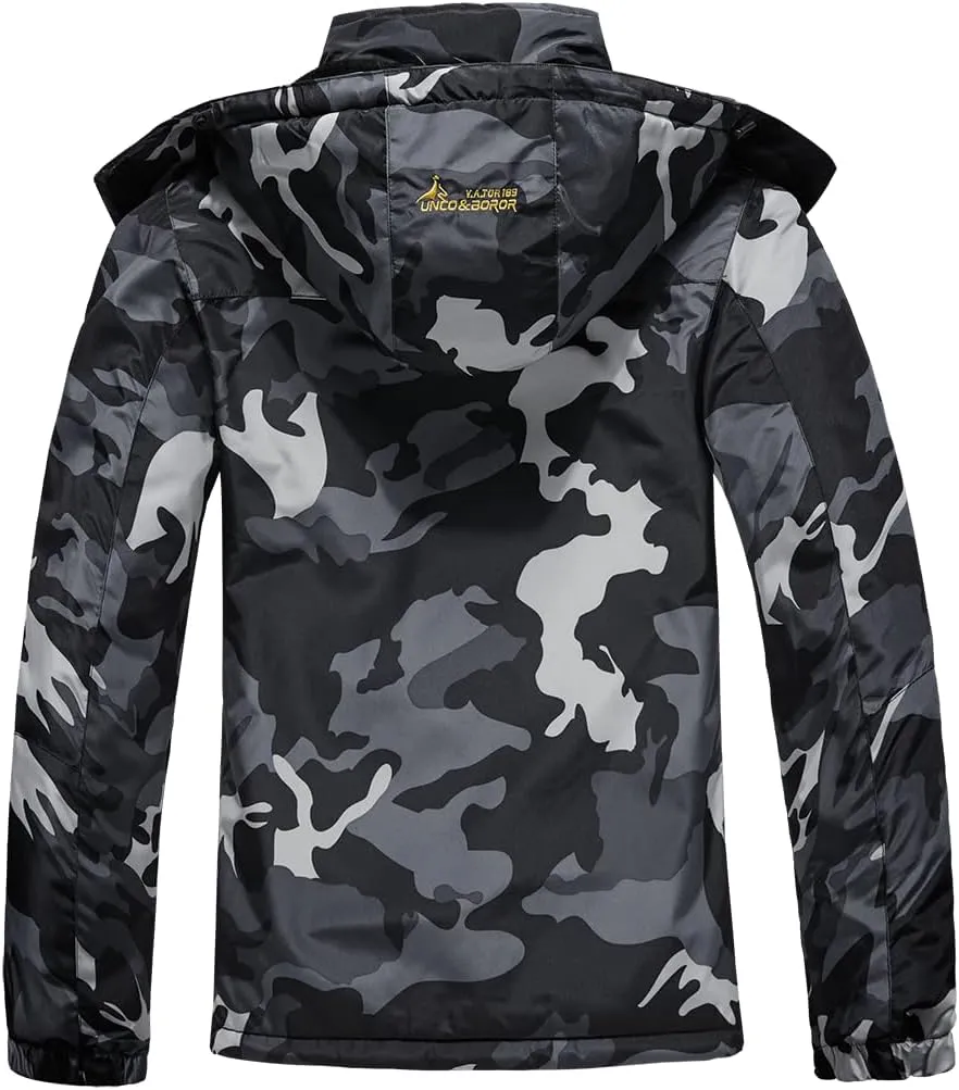 Men's Ski Jacket Warm Winter Snow Coat Waterproof Mountain Windbreaker Snowboarding Jacket Hooded for Hiking Traval